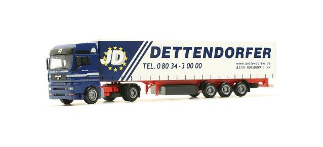 MAN TGA XXL curtain canvascover semitrailer "Dettendorfer"