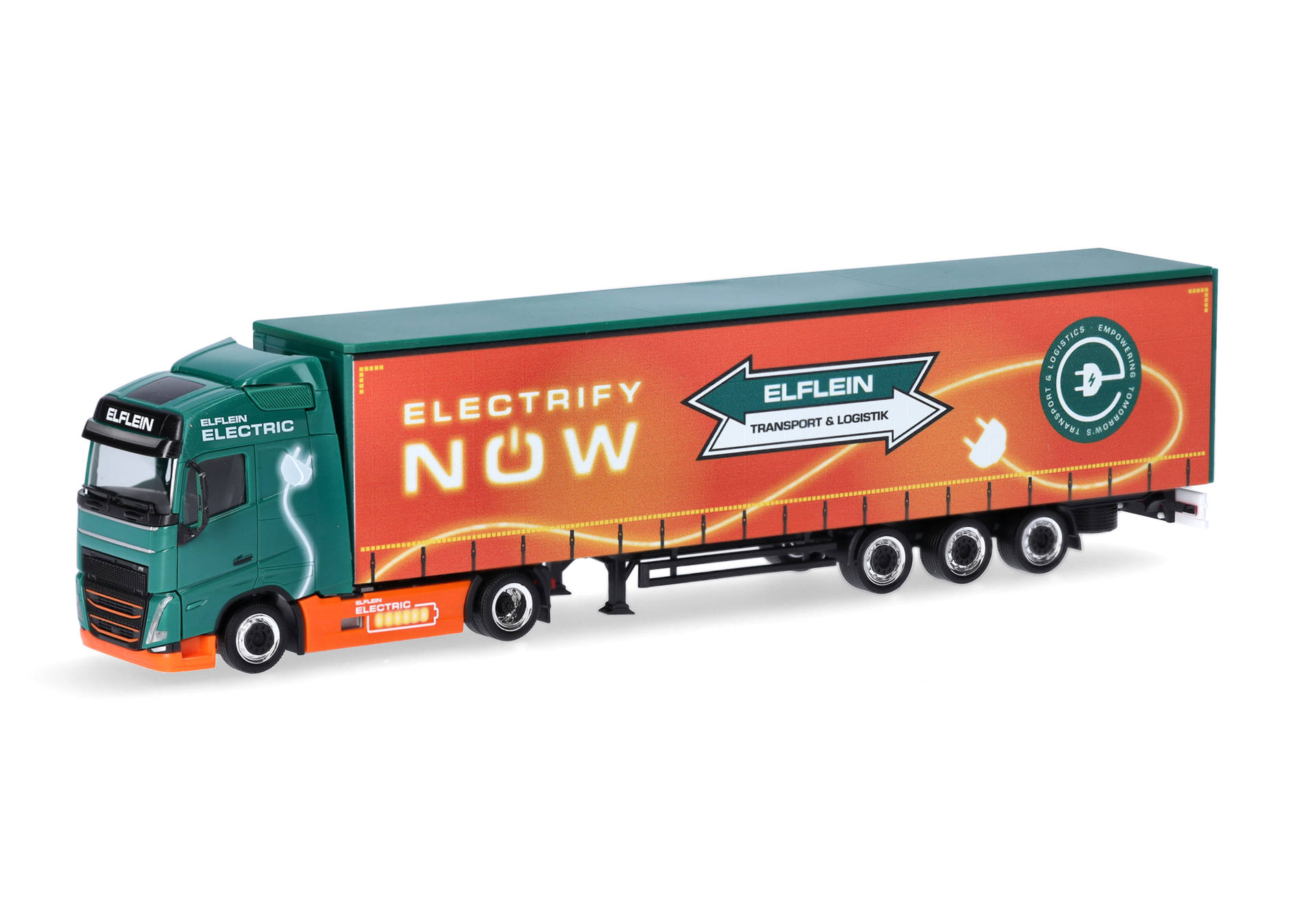 Volvo FH GL 2020 volume curtain canvas semitrailer truck with electric print "Elflein"