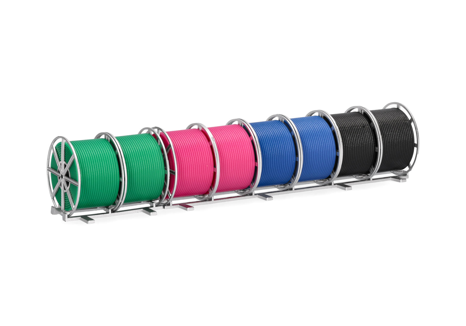 garden hose, hose reel, colorful hose, coiled hose, storage rack