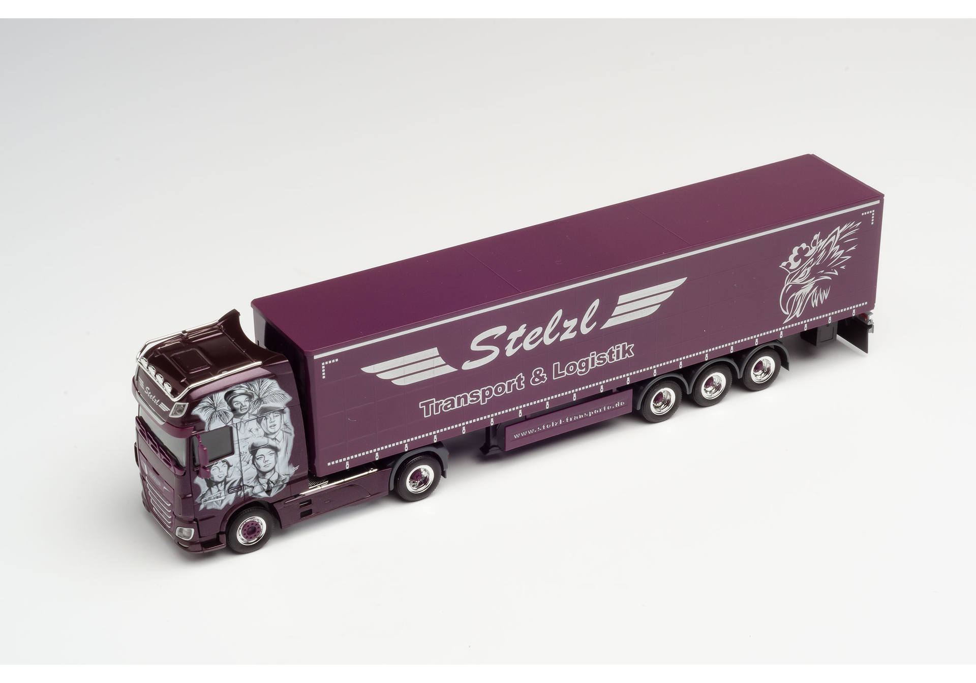 DAF XF SSC Gardinenplanen-Sattelzug "Stelzl"