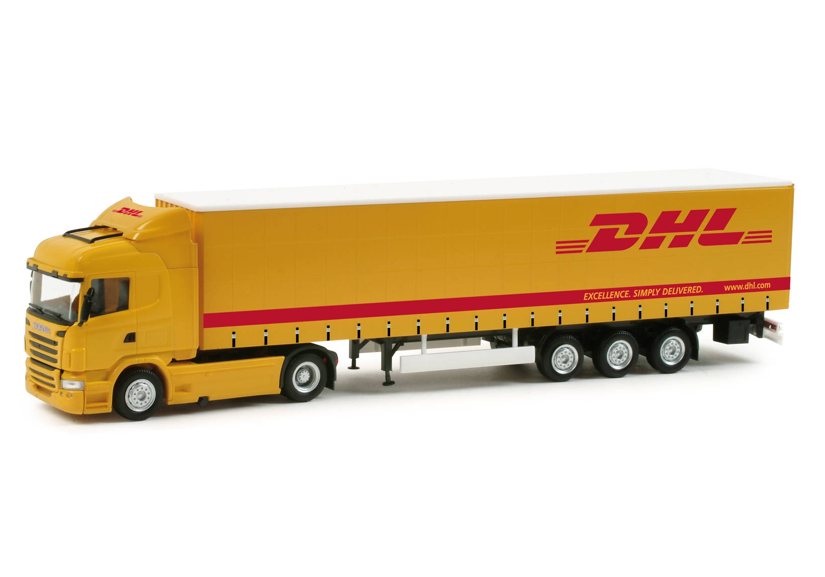 Scania R 09 HL curtain canvas semitrailer "DHL"