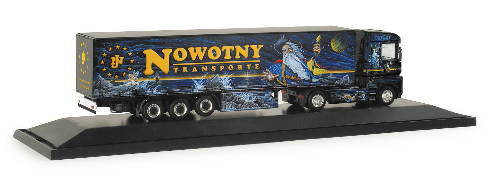 Renault Magnum curtain canvas semitrailer "Nowotny / Merlin"