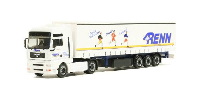 MAN TGA XXL curtain canvas semitrailer "Spedition Renn"
