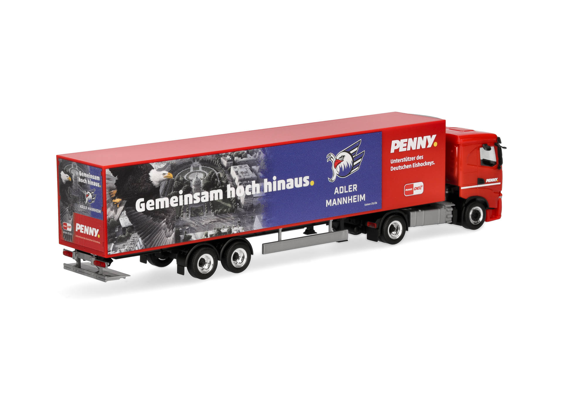 trailer, truck, red, advertising, model