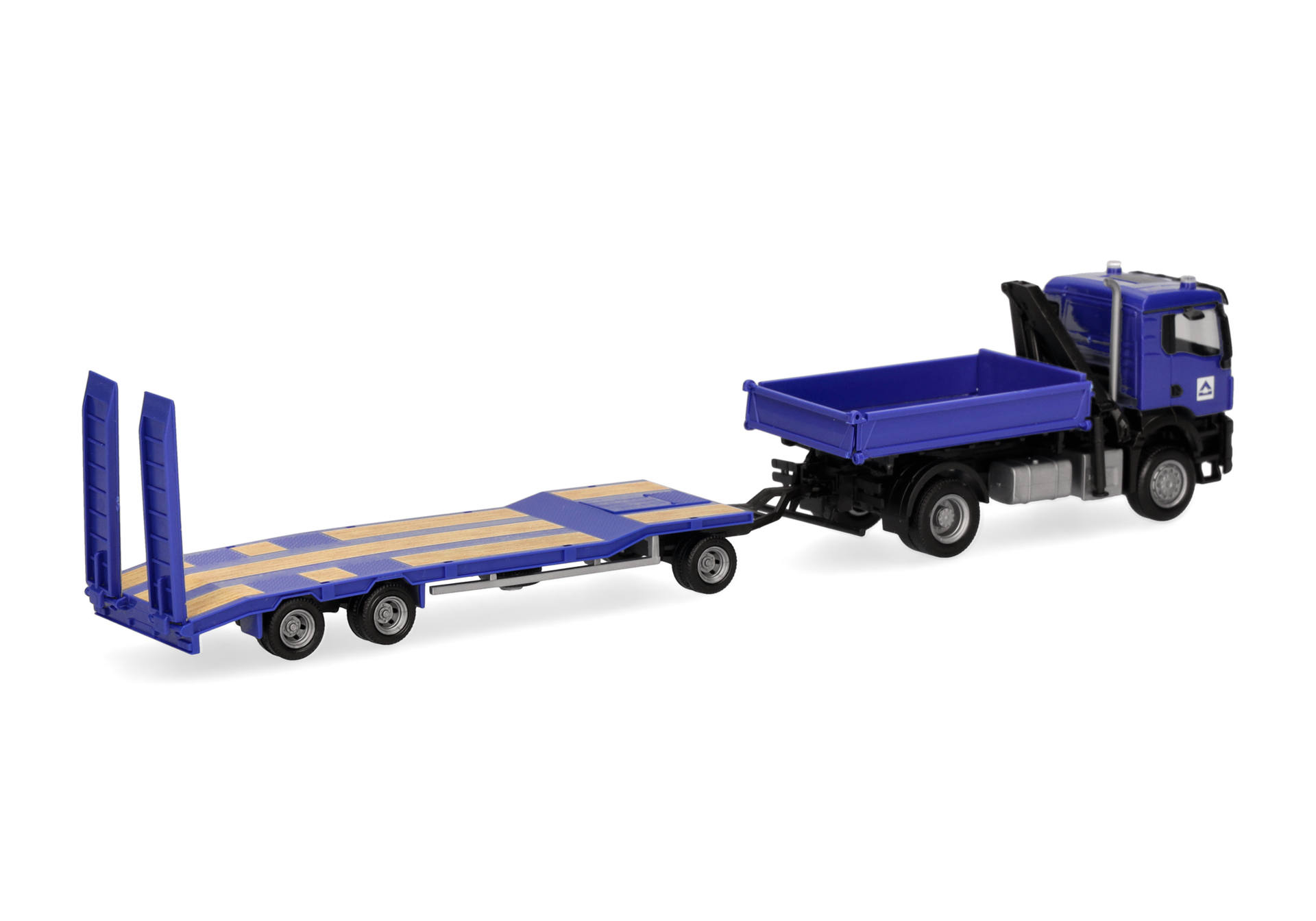 MAN TGS NN 3-way-dumper truck (with crane) and TU3-trailer "Hoch-Tief"