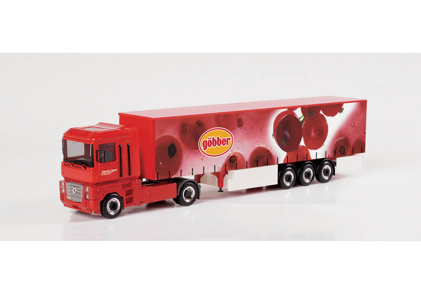 Renault Magnum curtain canvas semitrailer "Goebber / Land shipping company"