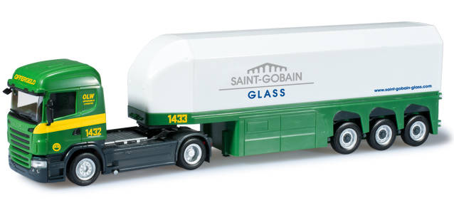 Scania R ´09 HL glass transporter semitrailer "Offergeld"
