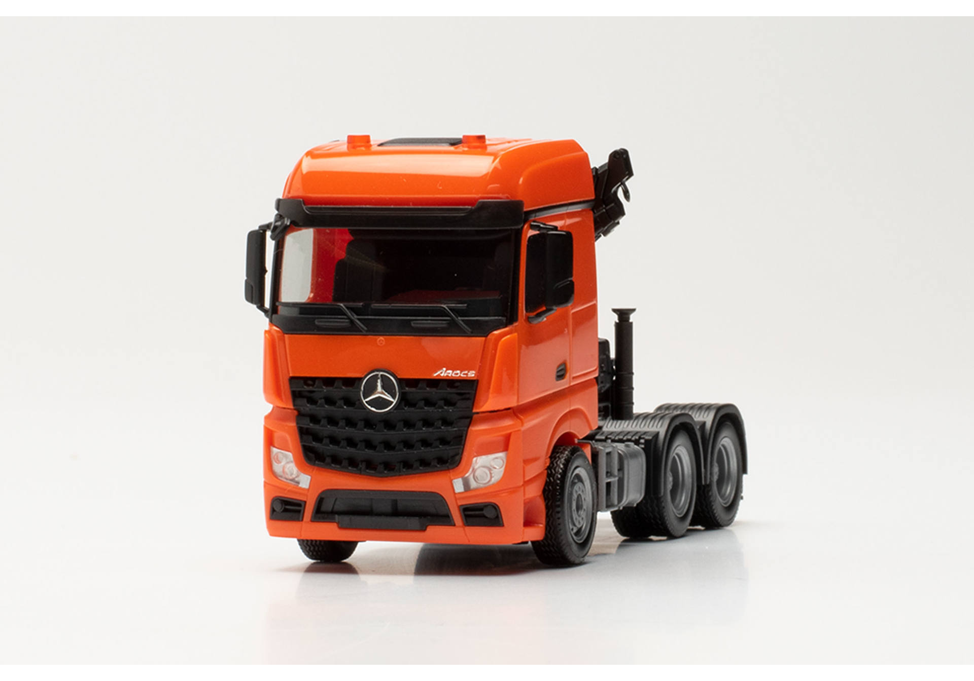 Mercedes-Benz Arocs 6x4 tractor with crane, orange