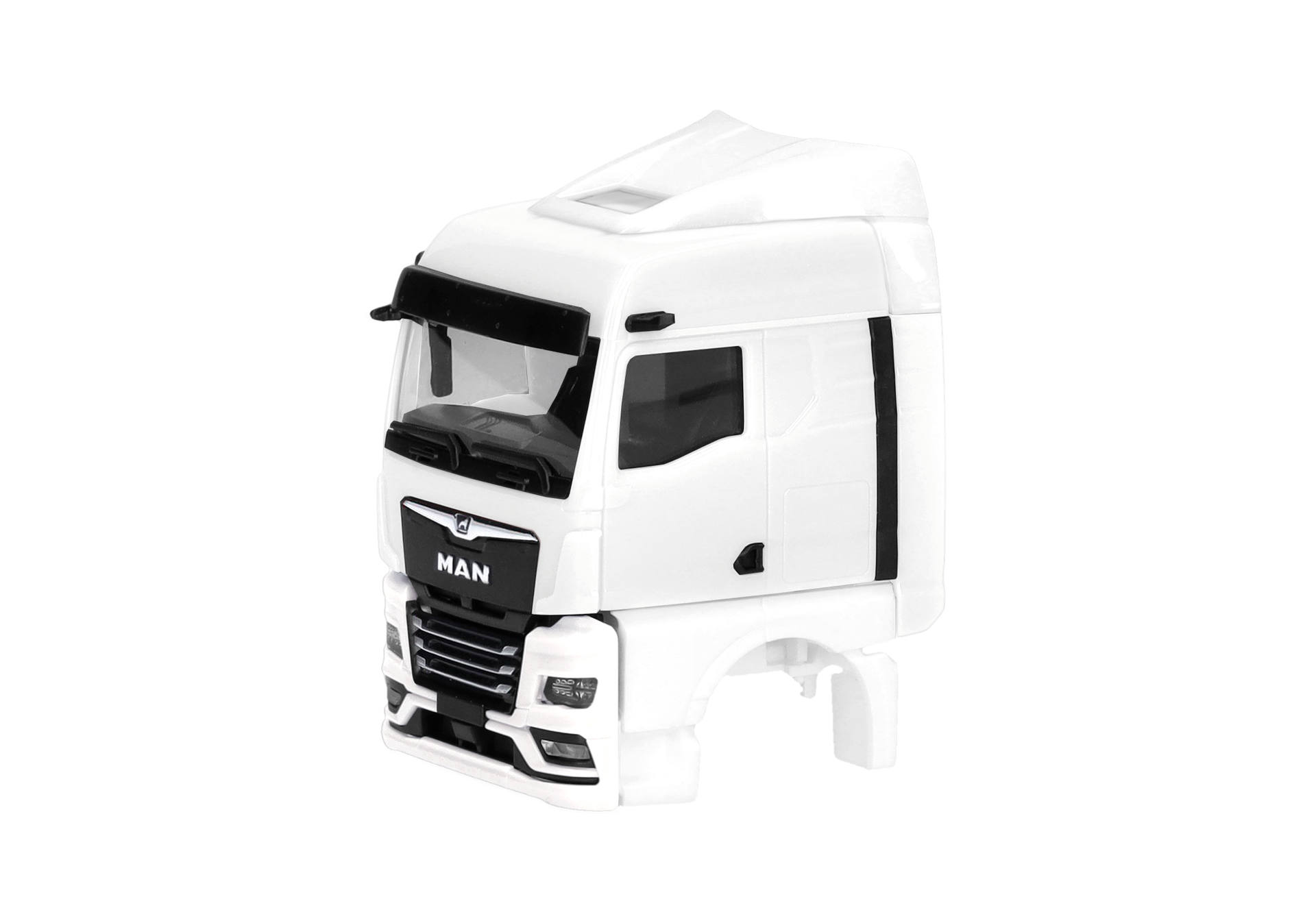 truck cab, white, model truck, front grille, cab roof