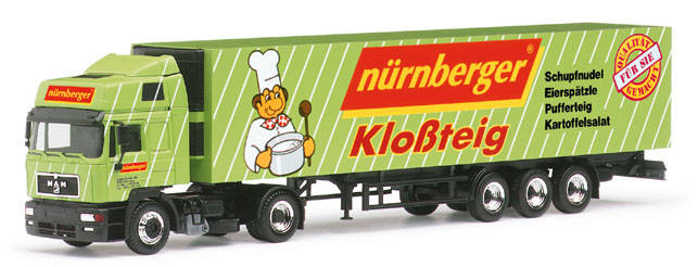 MAN F2000 facel. Kühlkoffer-Sattelzug Nuernberger Kloßteig, PC