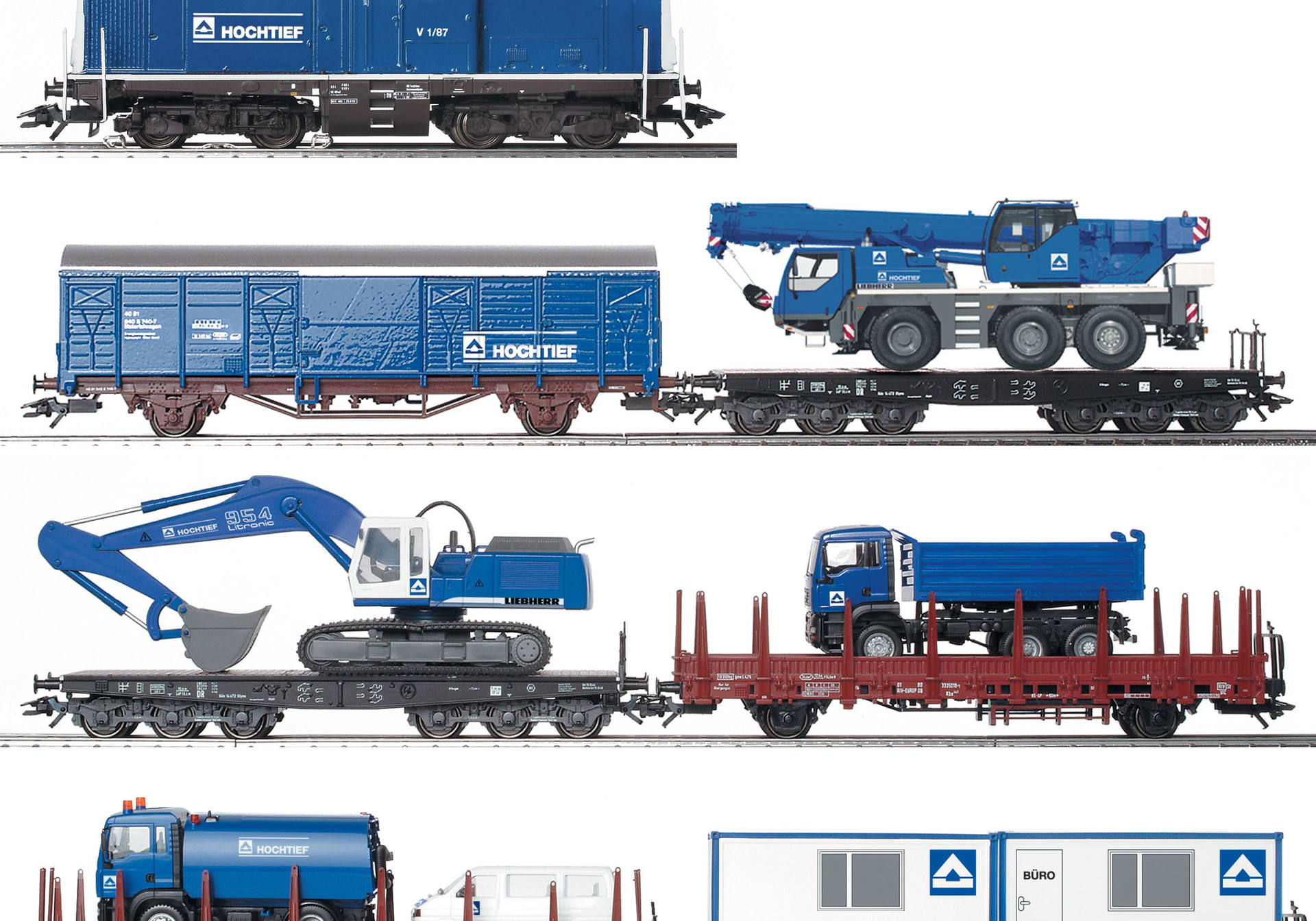 Bautransportzug HOCHTIEF Herpa/Märklin (Wechselstrom)