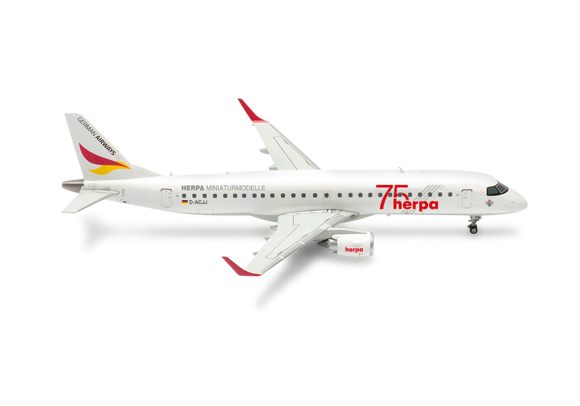 German Airways Embraer E190 “Herpa 75 Years” – D-ACJJ