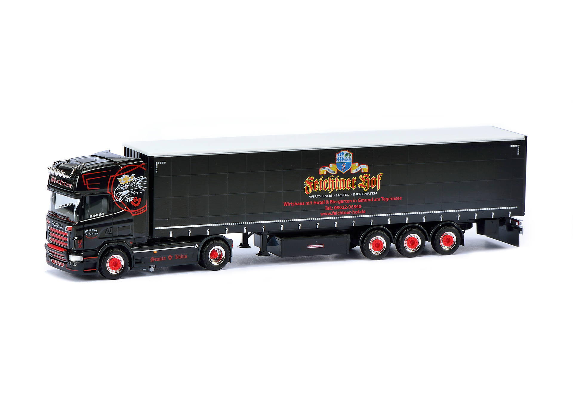 Scania R TL V8 curtain canvas semitrailer "Hafner"