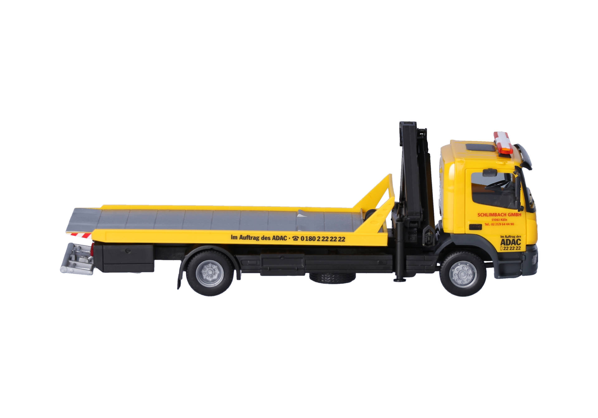 tow truck, flatbed, toy model, yellow truck, loading platform