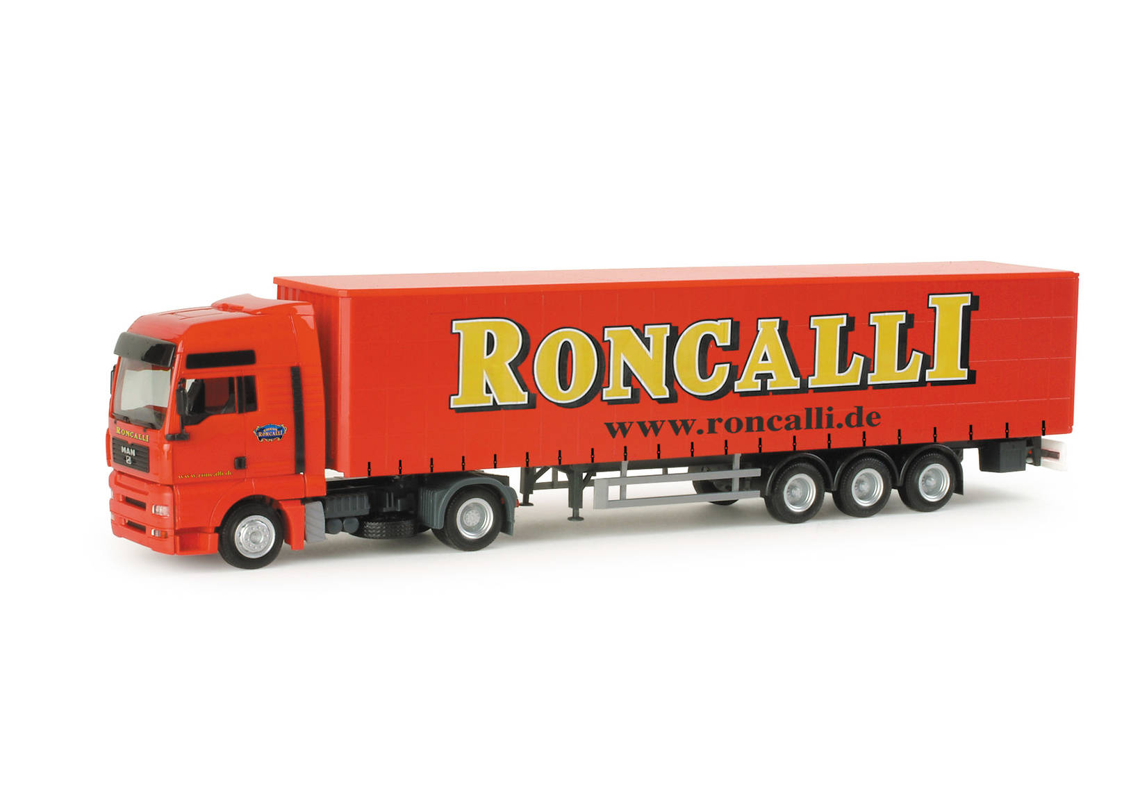 MAN TGA XXL Gardinenplanen-Sattelzug "Circus Roncalli"