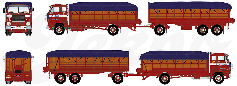 Volvo F88 canvas cover trailer "J. Peeters"