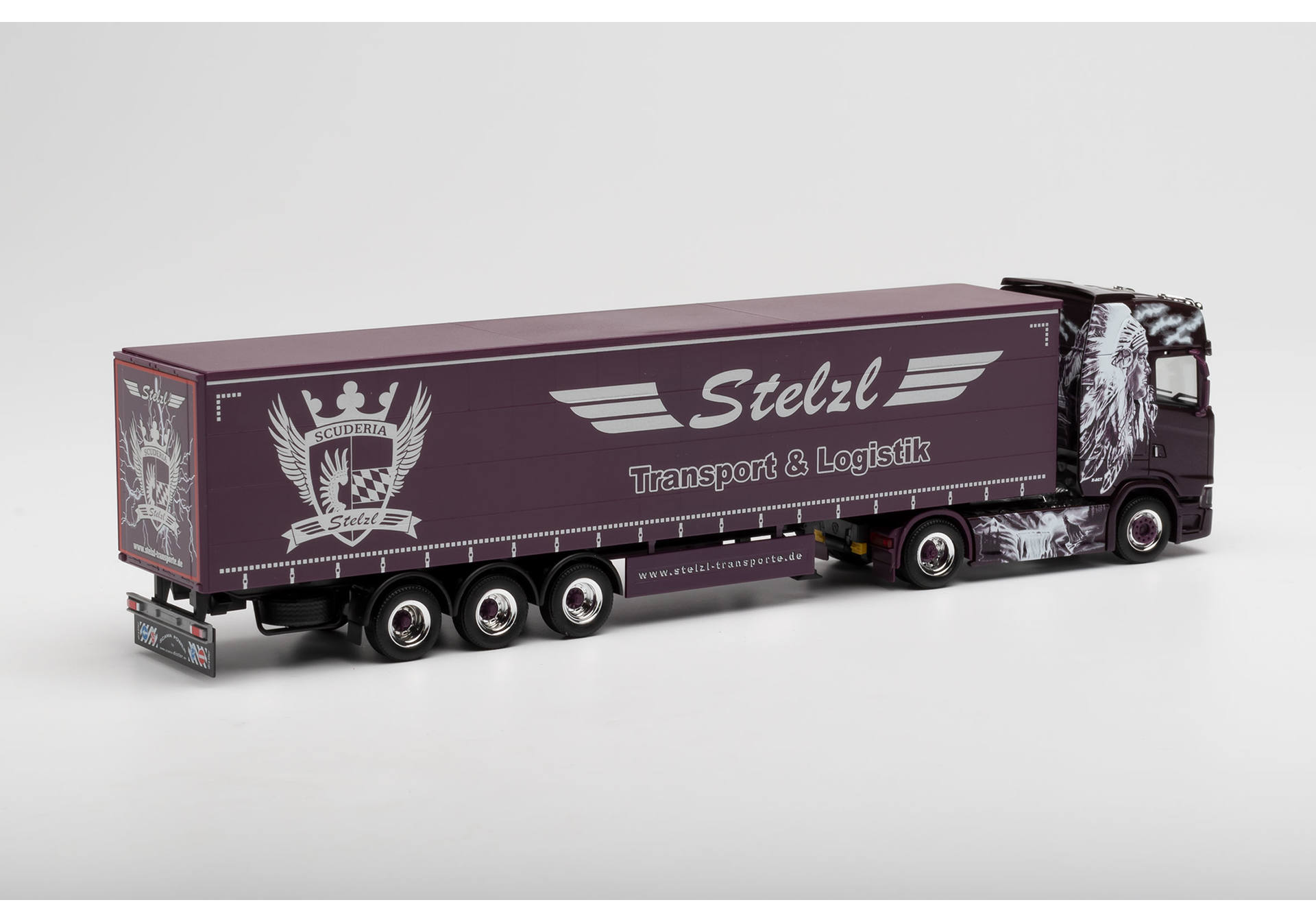 Scania CS 20 HD curtain canvas semitrailer „Stelzl“