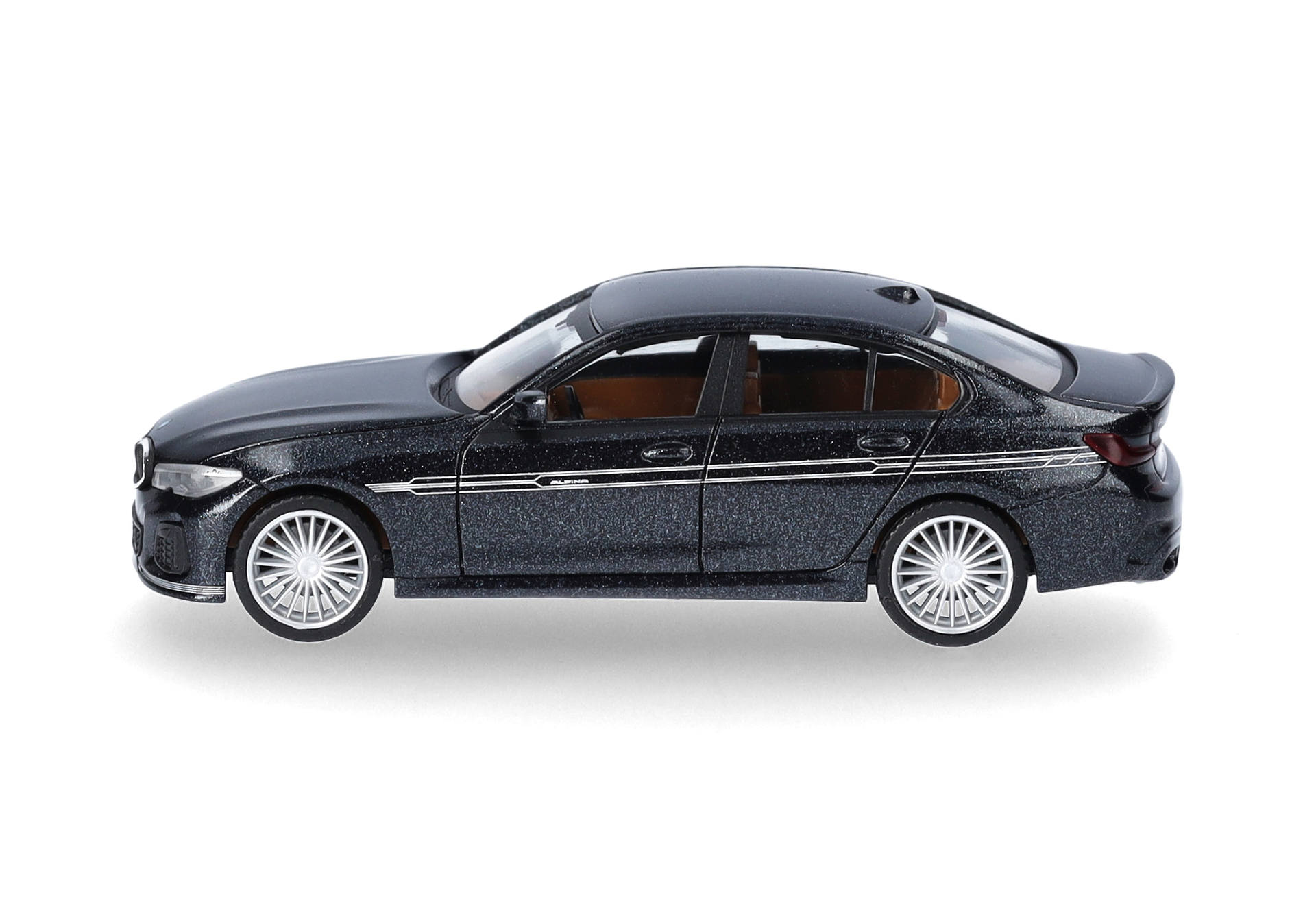 Modellauto, Metallauto, schwarz, Streifenmuster, Limousine