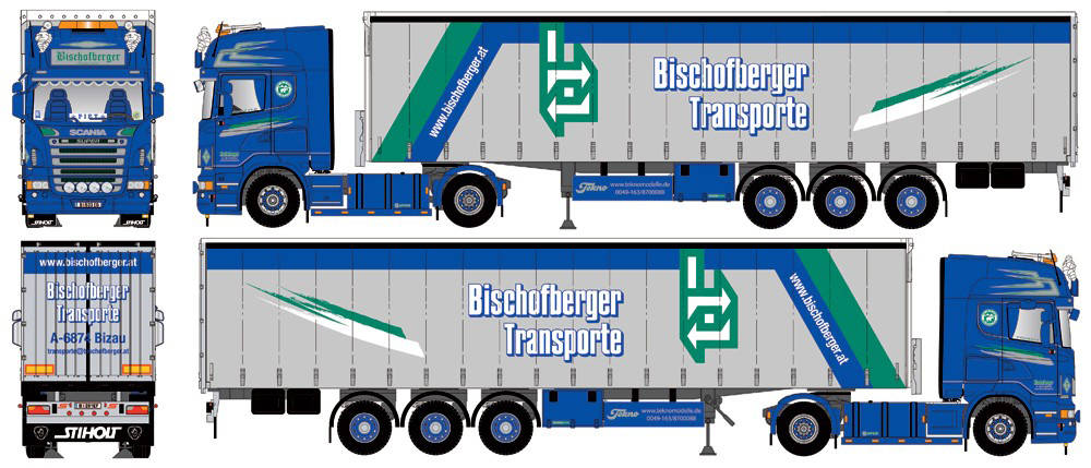 Scania R curtain canvas semitrailer "Bischofberger"