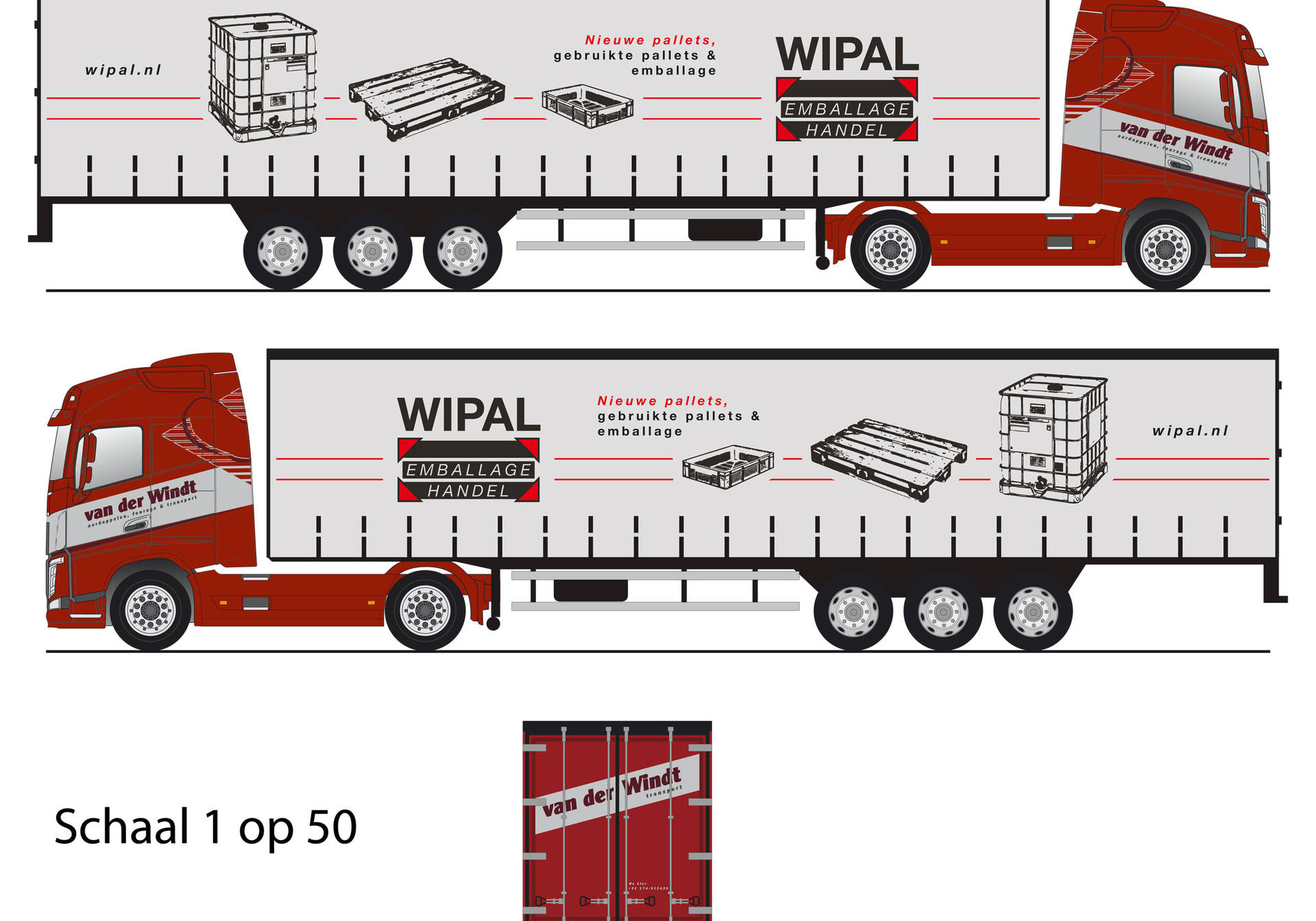 Volvo FH GL 6x2 curtain canvas semitrailer "Van der Windt"