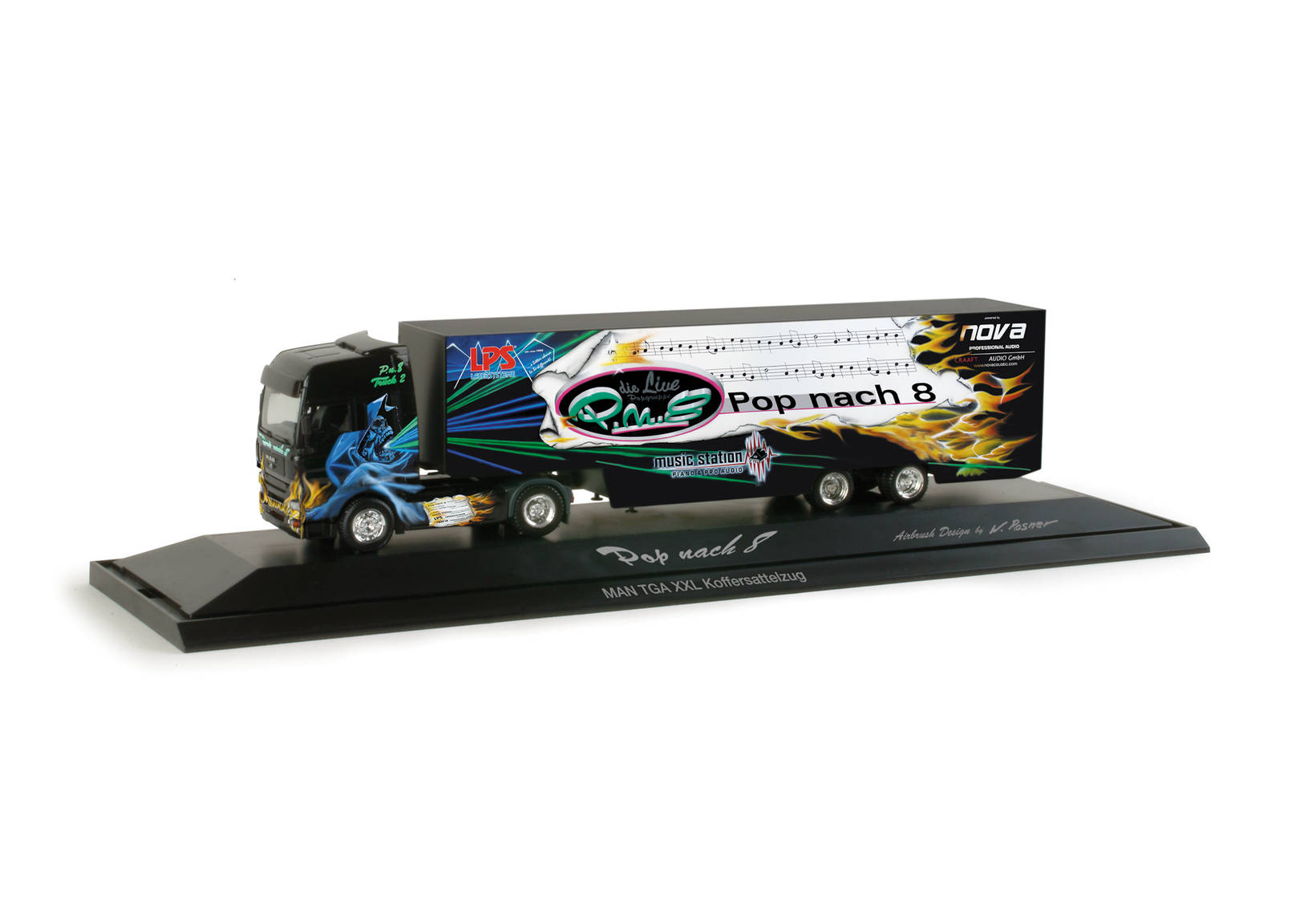 MAN TGA XXL box semitrailer "Pop nach 8"