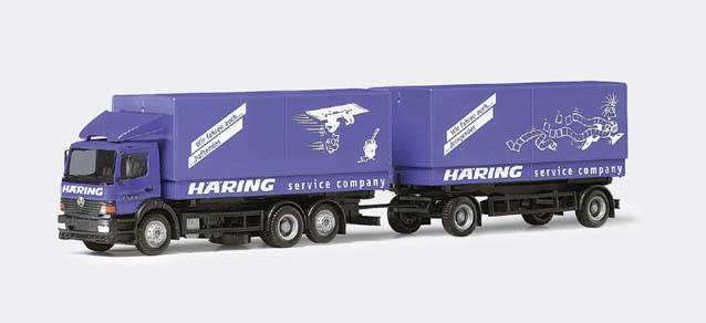 Mercedes-Benz Atego 2528 interchangeable canvas trailer 'Spedition Haering'