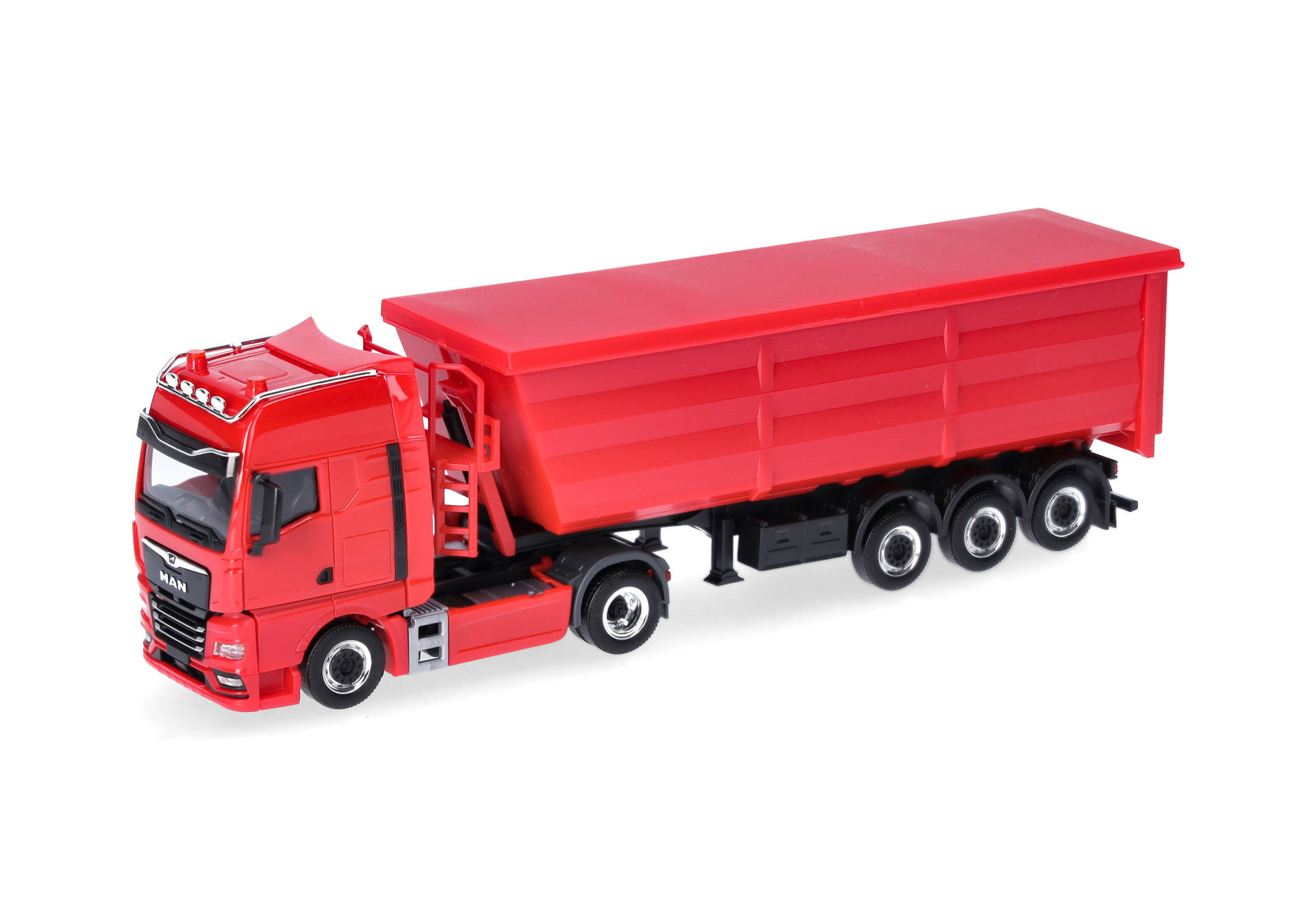 MAN TGX GX steel dump semitrailer, red