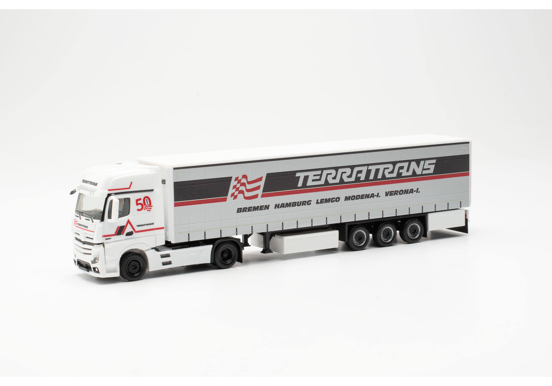 Mercedes-Benz Actros L 18 Gigaspace curtain canvas semitrailer "Terratrans"