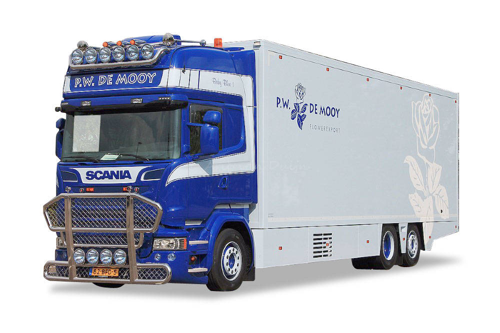 Scania R TL refrigerated box trailer "P.W. de Mooy"