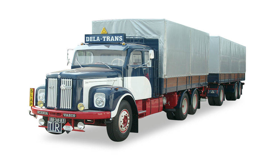 Scania Vabis LB 76 canvas trailer "Verbeek"
