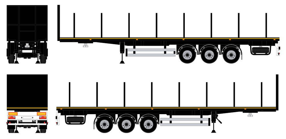 Stake semitrailer 3-axle