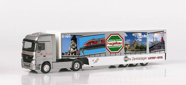 Mercedes-Benz Actros LH Safeliner semitrailer "Zentrallager Weser-Ems"