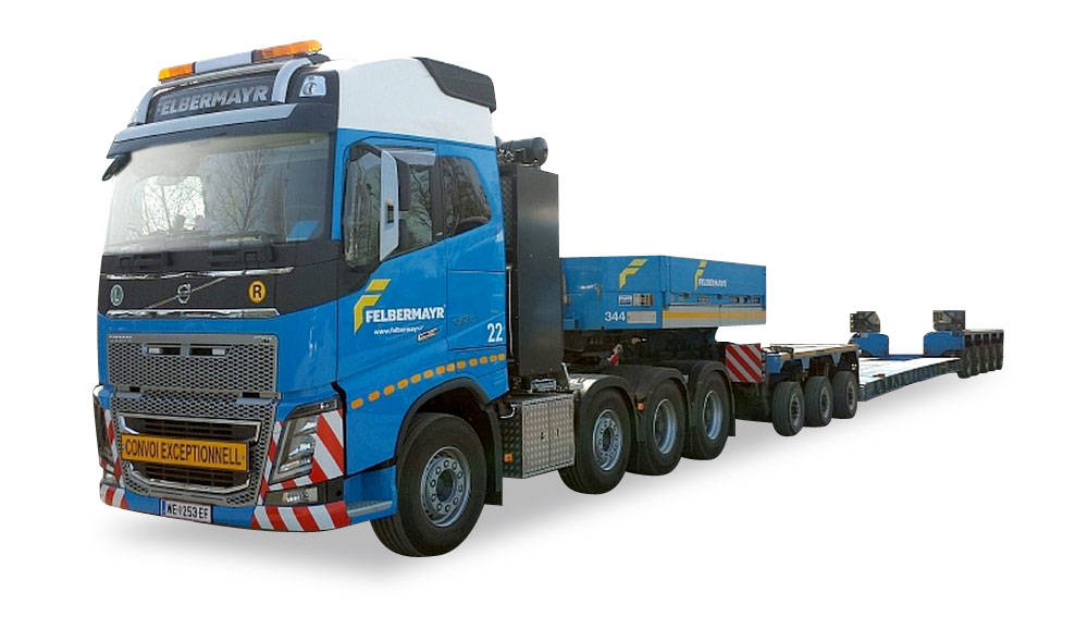 Volvo FH GL XL low boy semitrailer "Felbermayr"