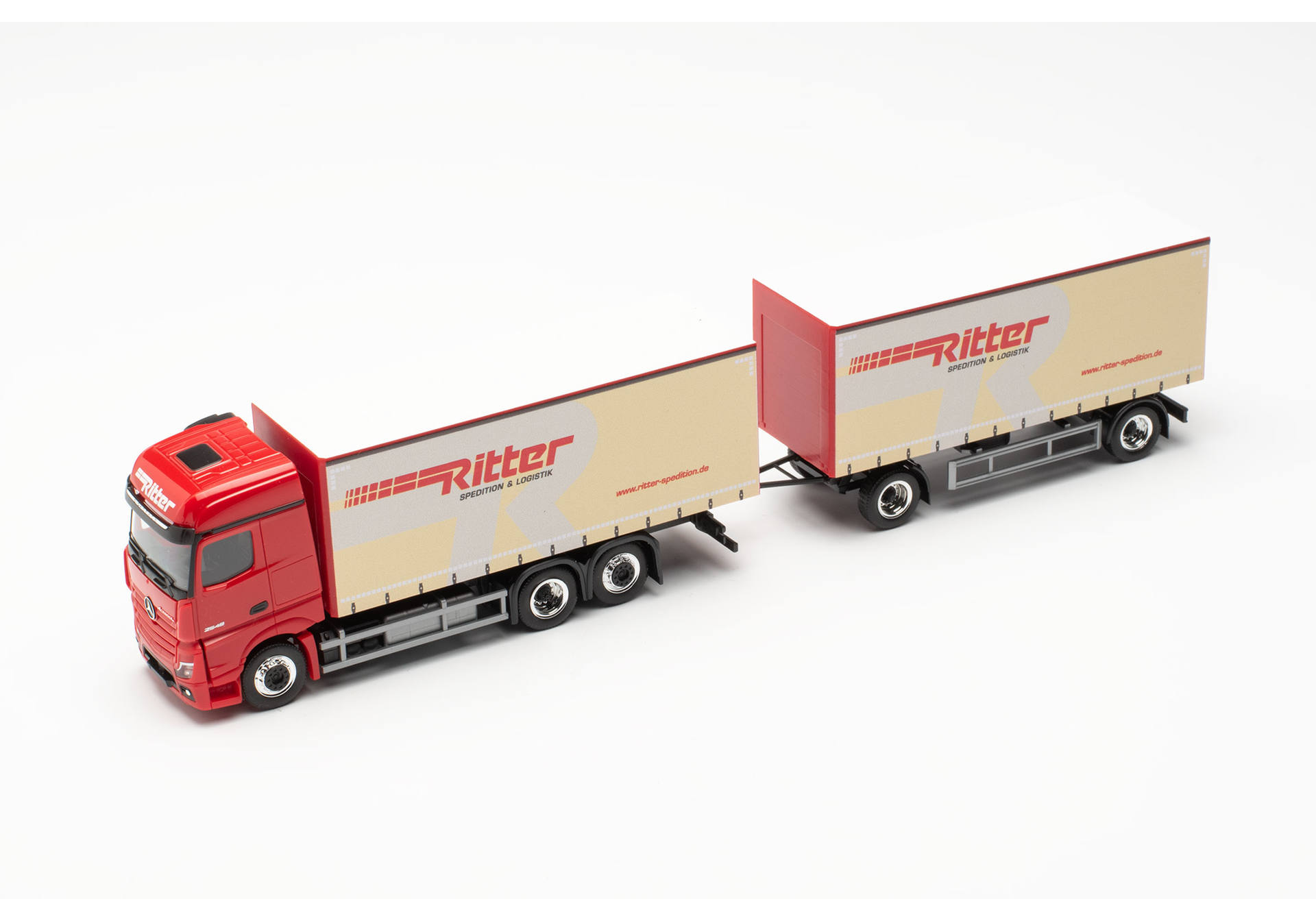Mercedes-Benz Actros L 18 Bigspace curtain canvas trailer truck "Ritter Spedition & Logistik"