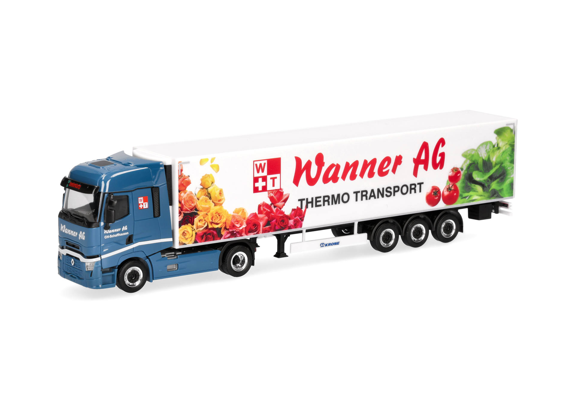 truck, thermo transport, trailer, blue truck, graphic trailer