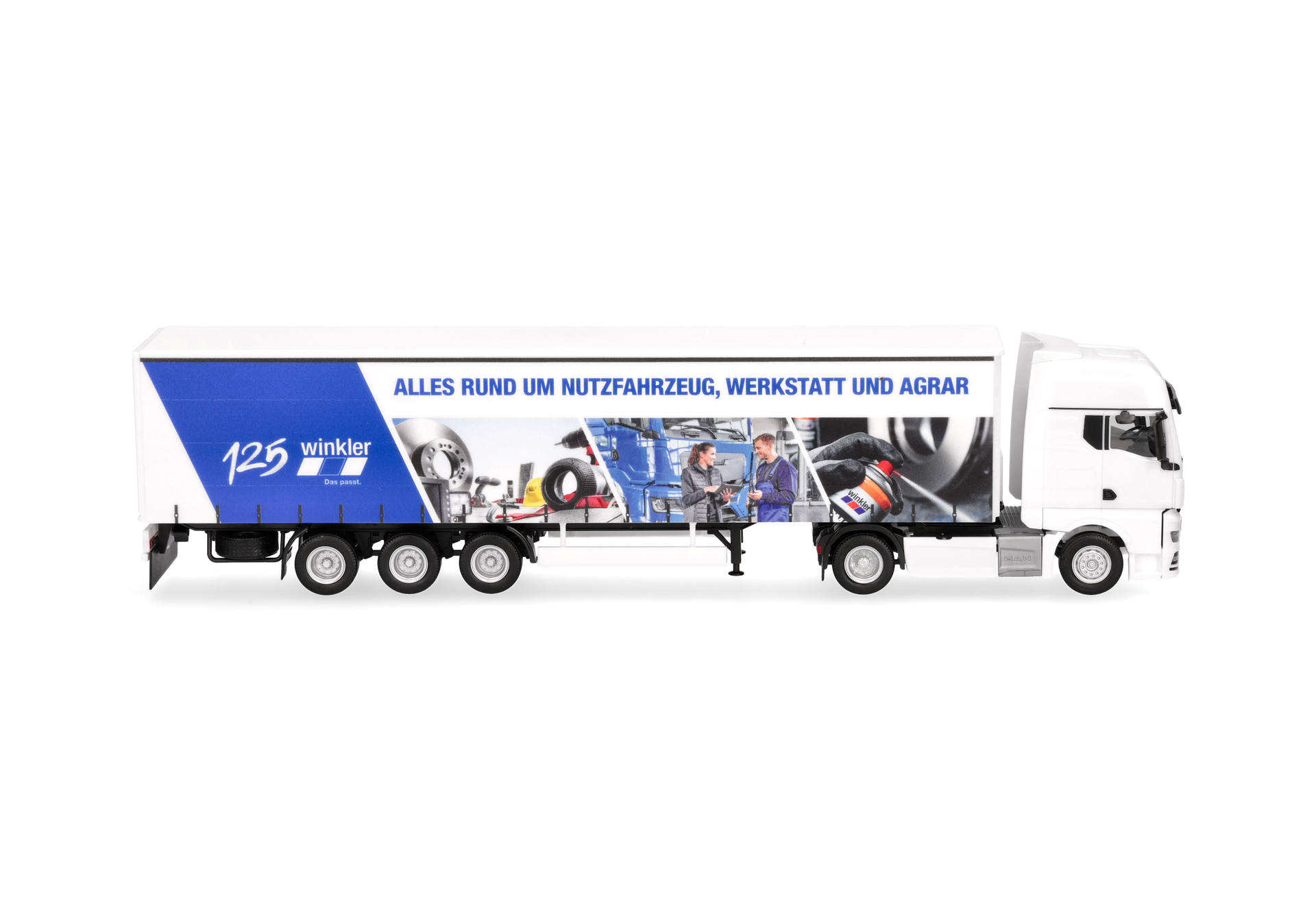 MAN TGX GX curtain canvas semitrailer truck "125 Jahre Winkler Logistik"