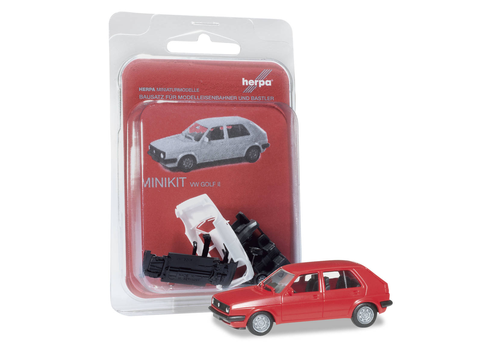 Herpa MiniKit: VW Golf II 4 doors, red