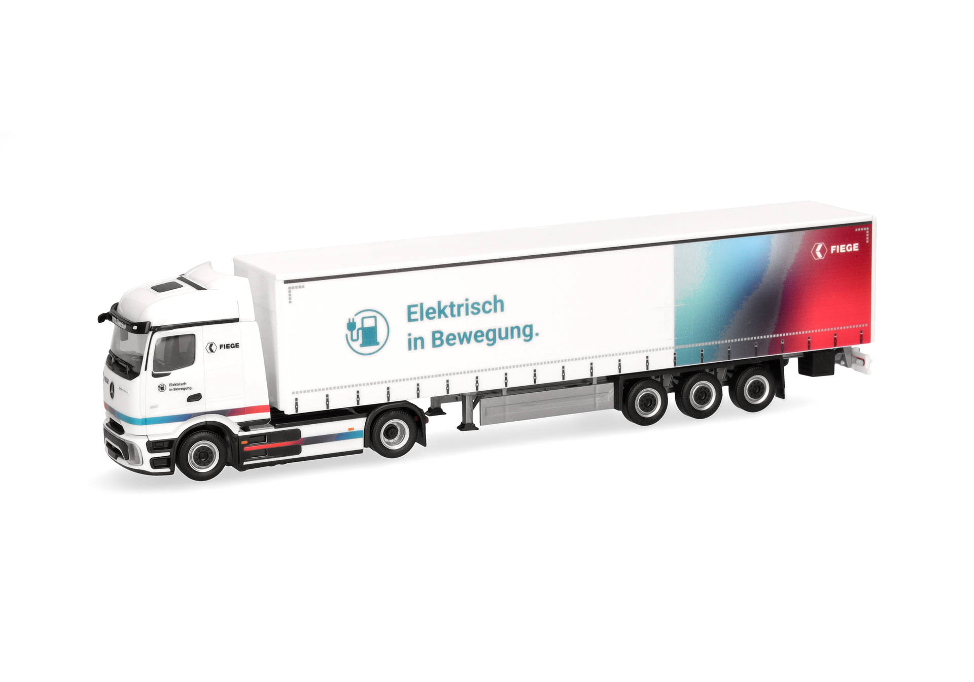 Mercedes-Benz eActros 600 ProCabin Streamspace curtain canvas semitrailer truck "FIEGE Logistik"