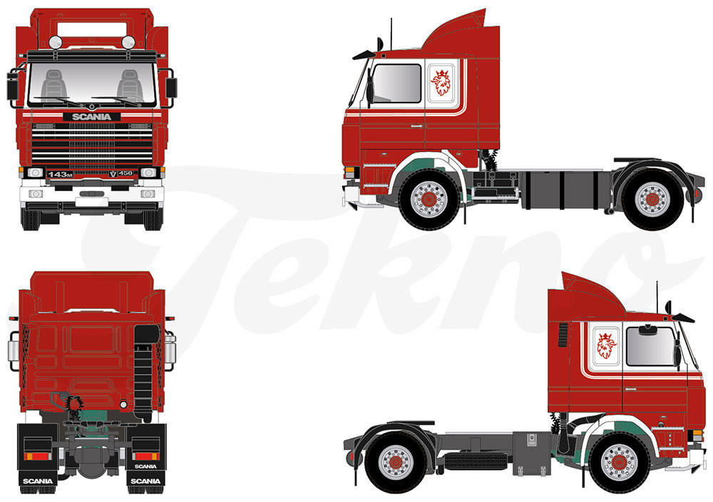 Scania 143 4x2 rigid tractor, red