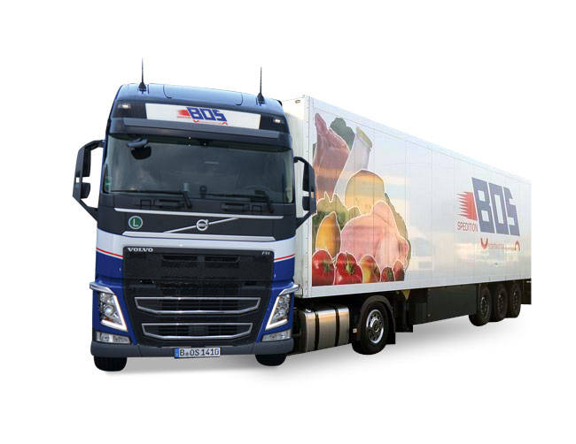 Volvo FH GL refrigerated semitrailer "BOS Berlin"