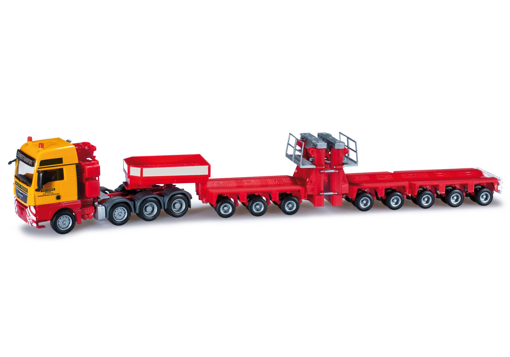 MAN TGX XXL low boy semitrailer with load "Franke Bremen"