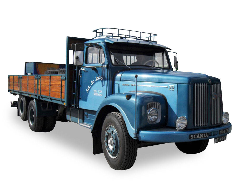 Scania L 75 pick-up trailer with loading "De Jong"