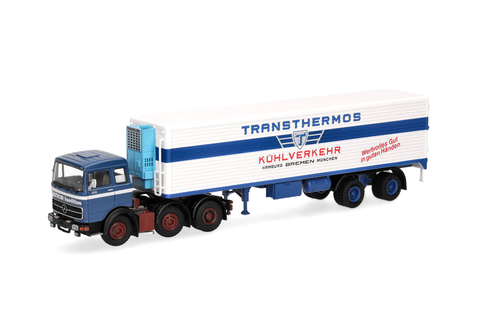 Mercedes-Benz LPS 2032 refrig. box semitrailer truck "Rathje/Transthermos" (Lower Saxony/Groß Meckelsen)
