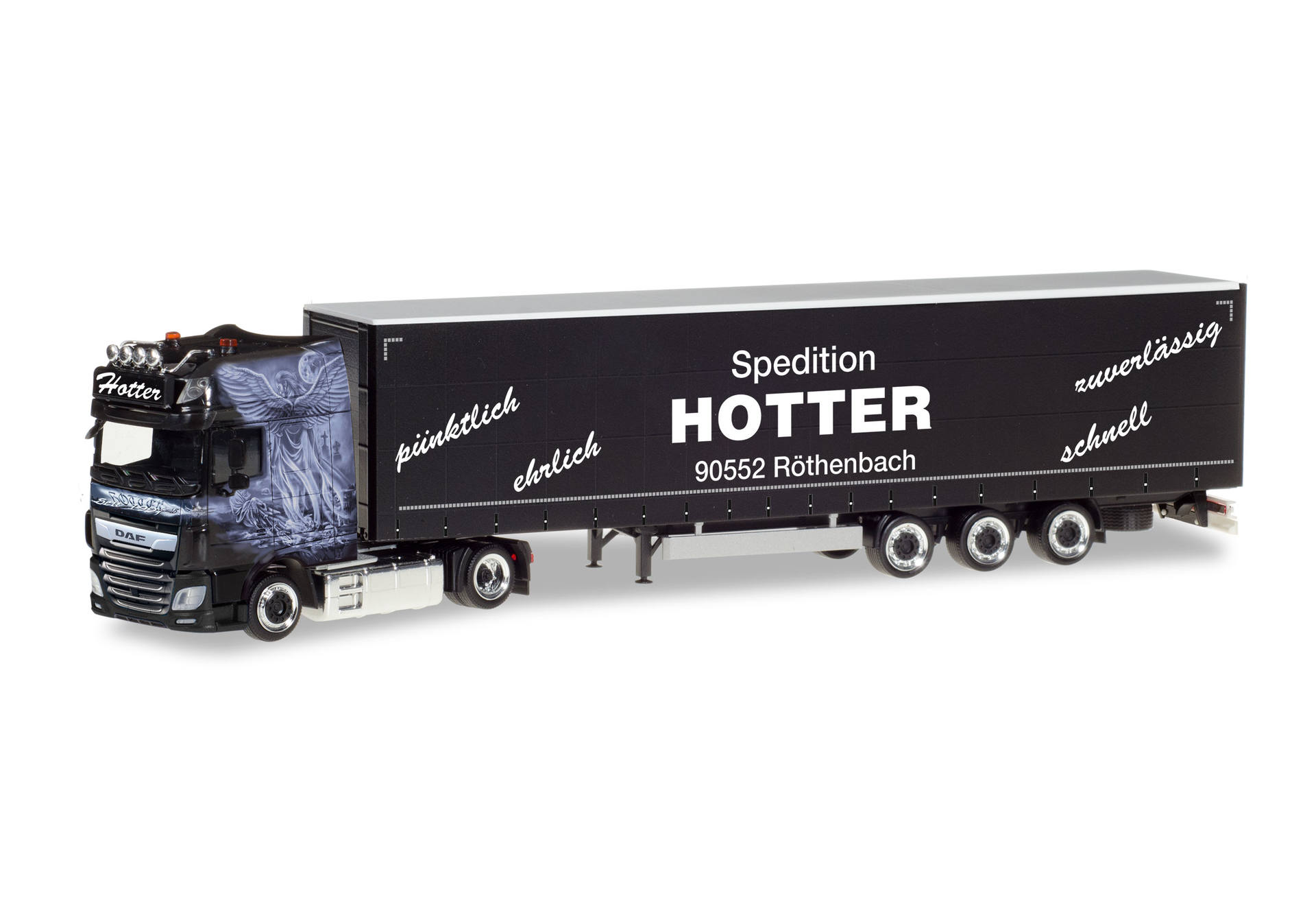 DAF XF facelift lowliner curtain canvas semitrailer "Spedition Hotter" (Bayern / Röthenbach)