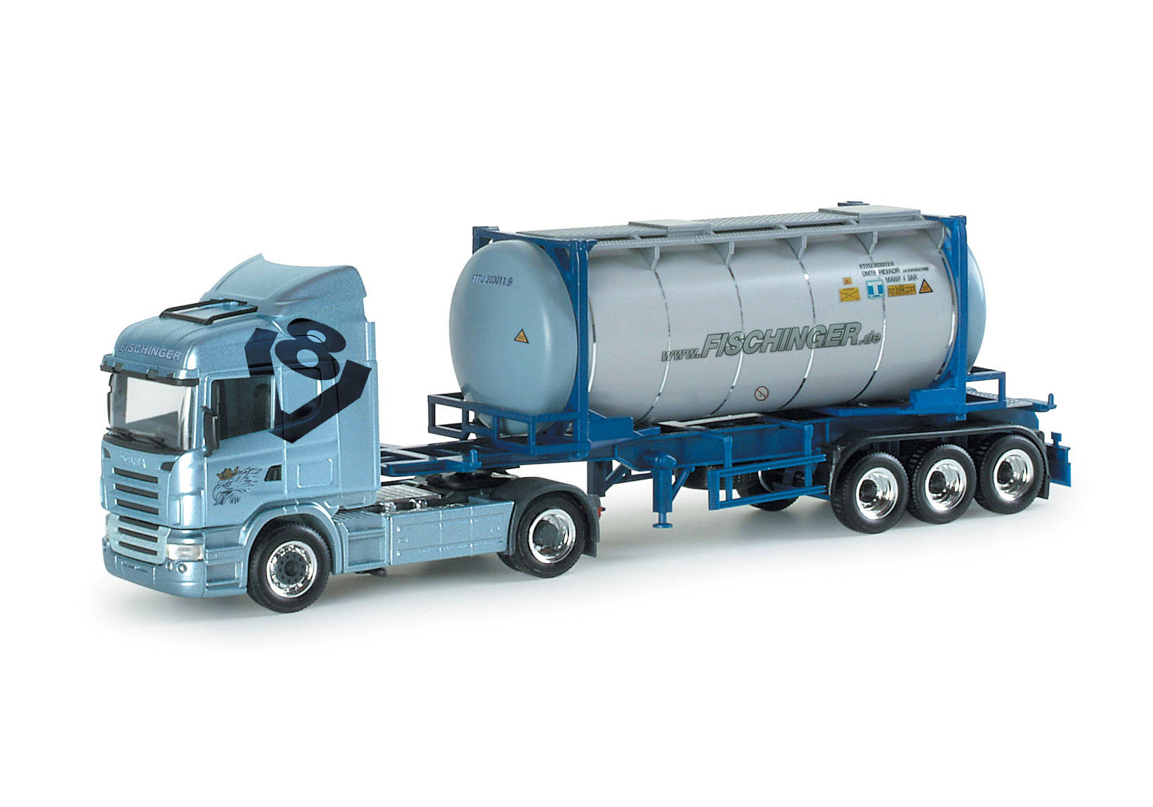 Scania R HL tank container semitrailer "Fischinger"