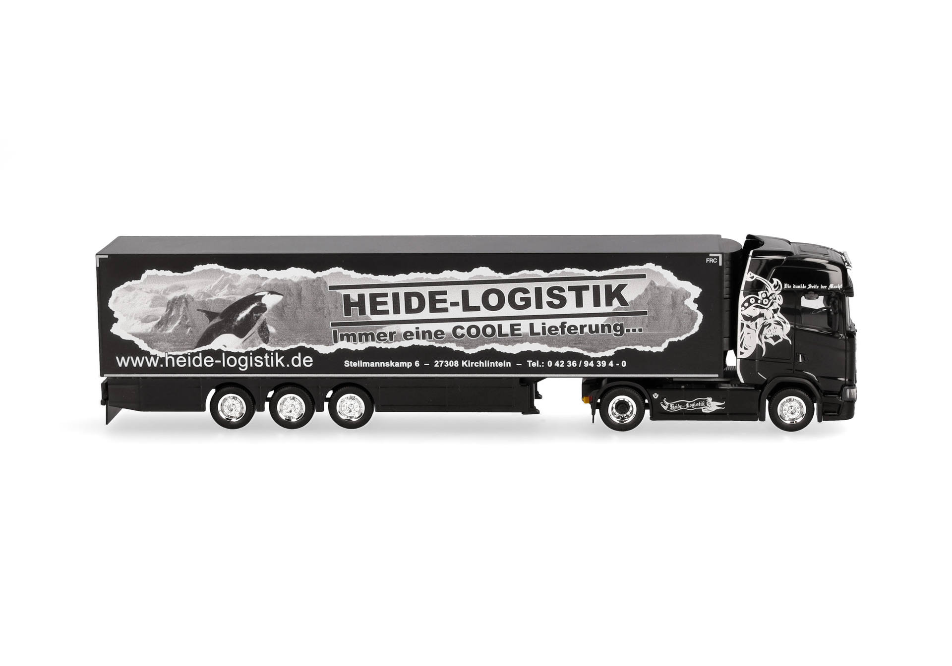Scania CS 20 HD refrigerated box semitrailer truck "Heide Logistik"