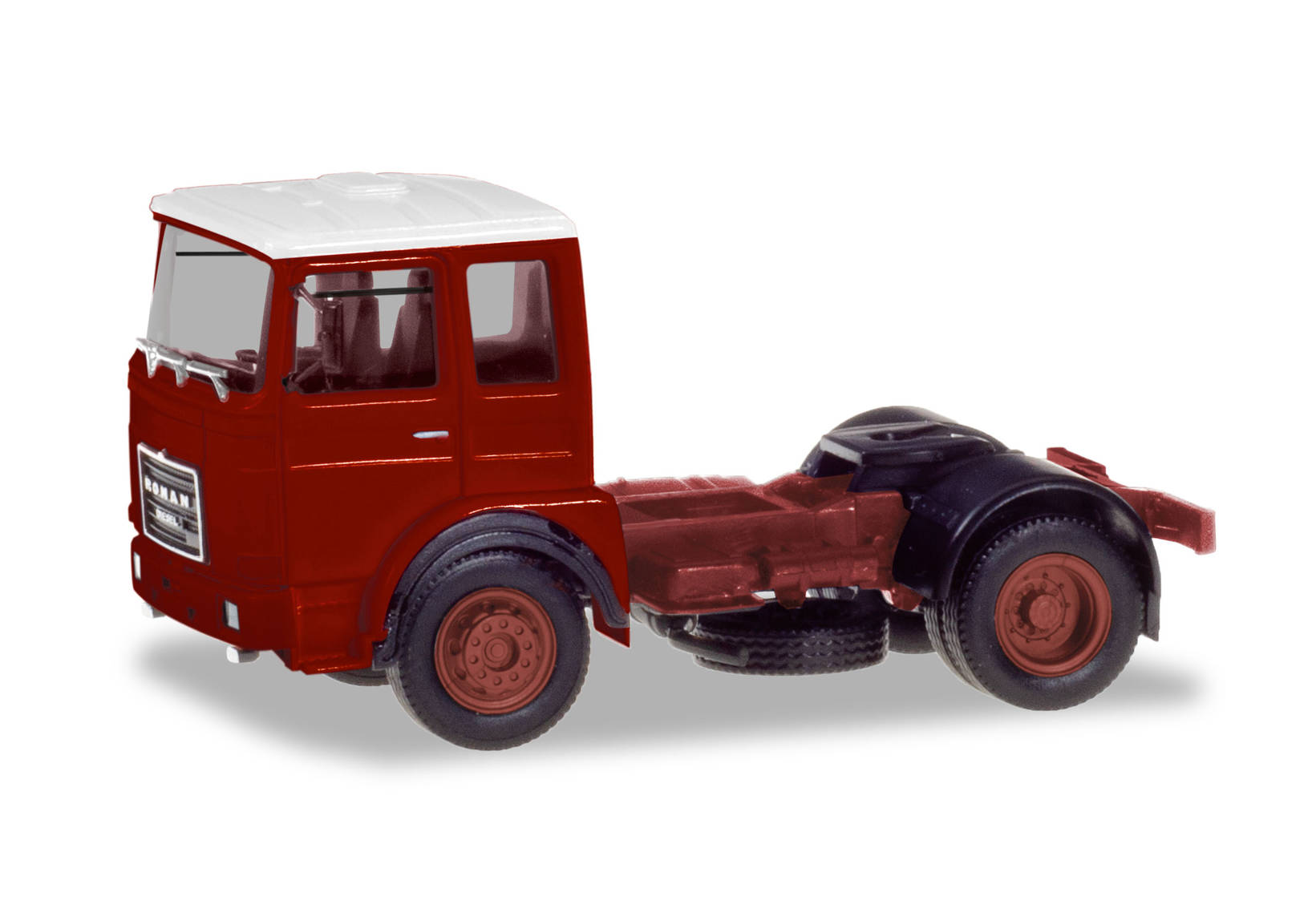 Roman Diesel 4×2 rigid tractor, brown-red / white roof
