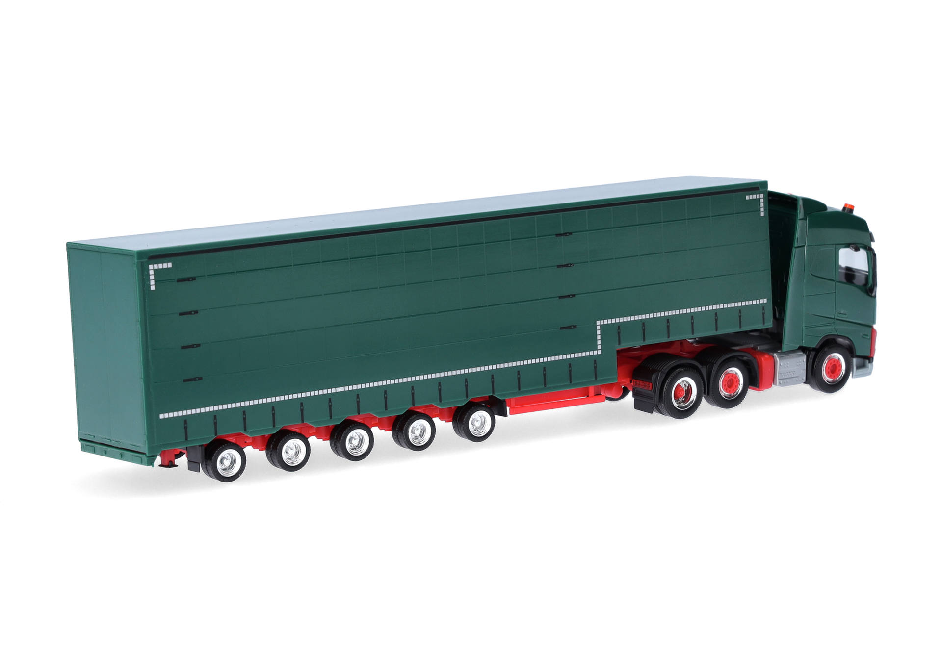 trailer, truck, semi-trailer, green, red wheels
