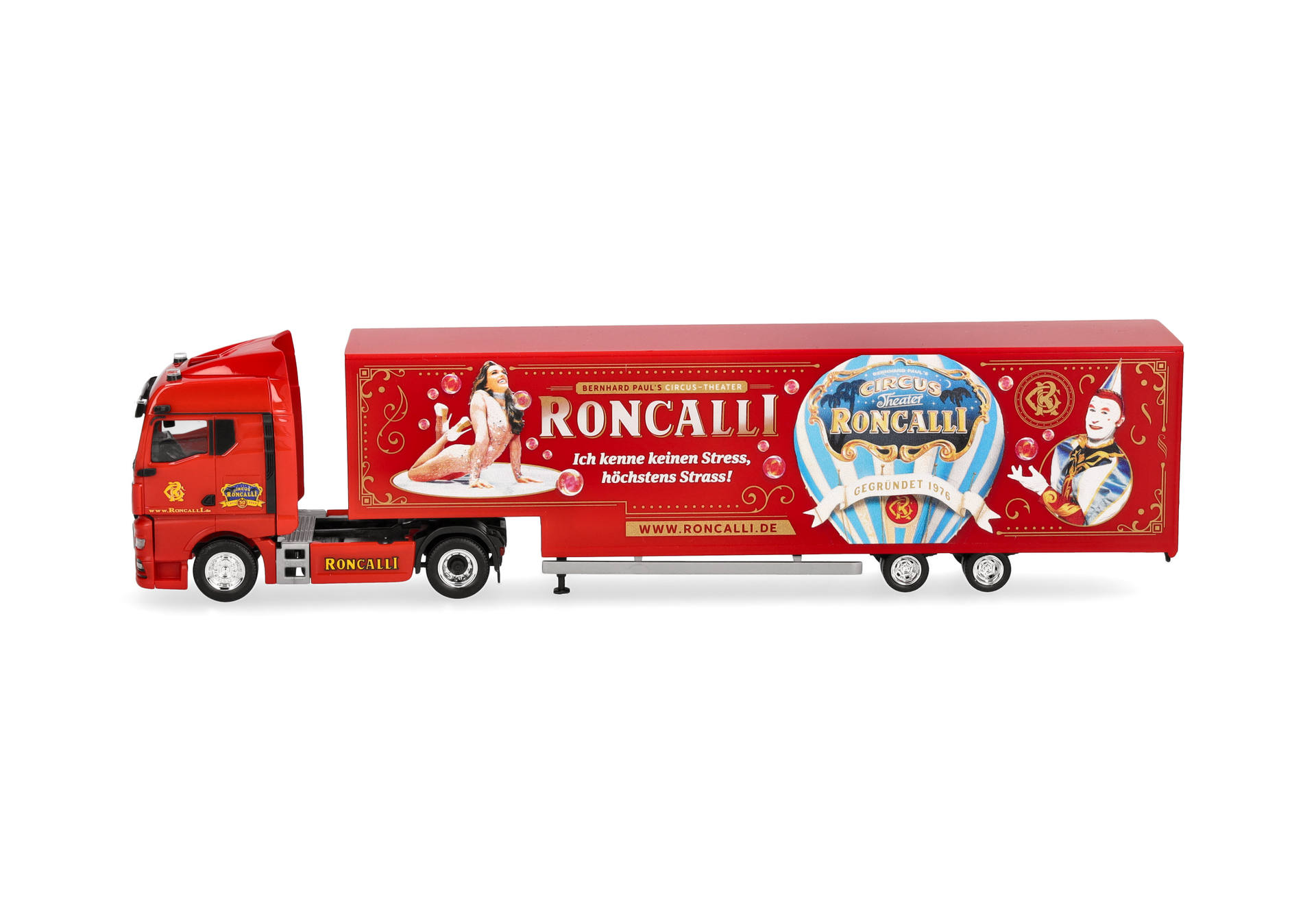 truck, trailer, red, advertisement, circus