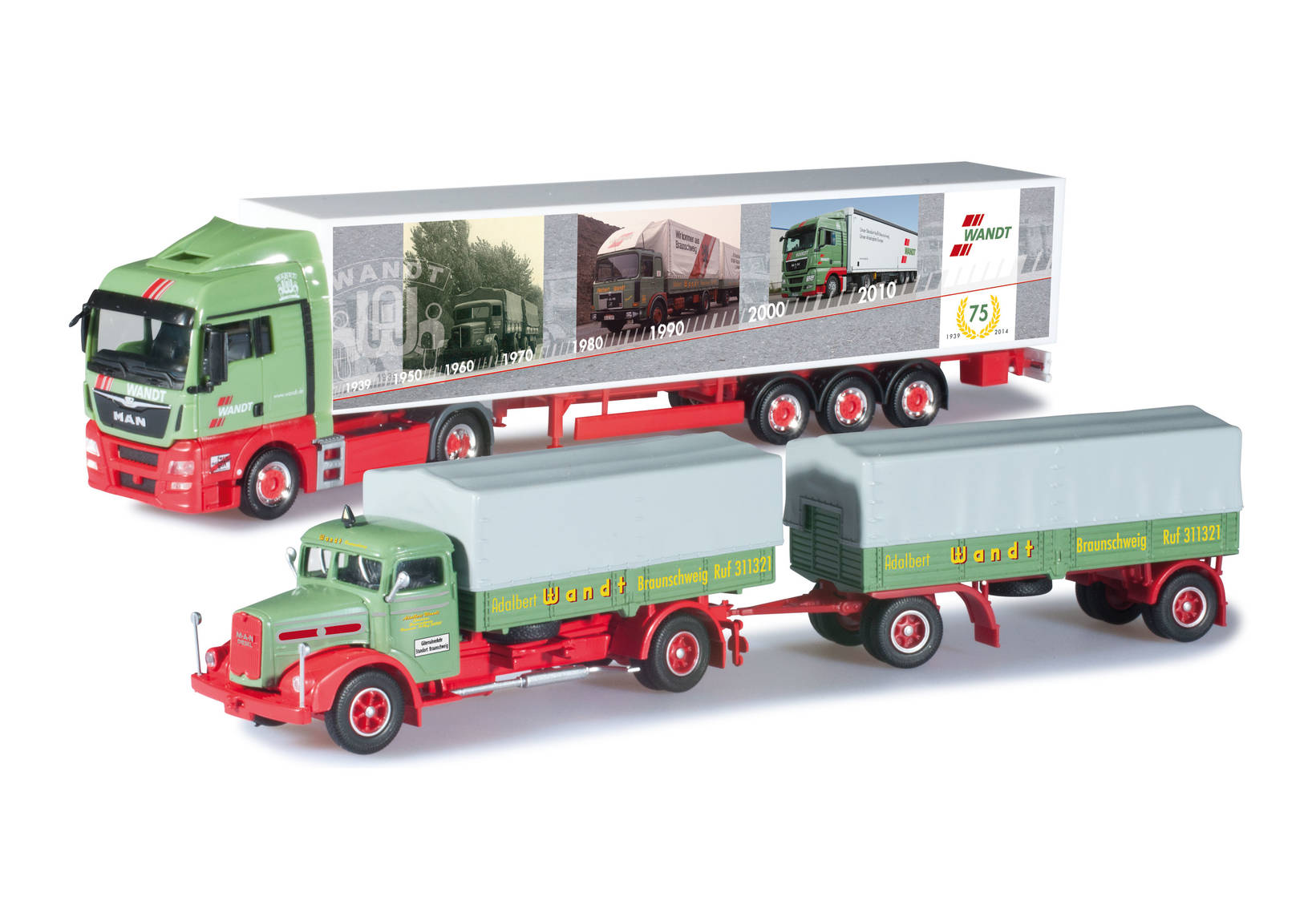 Set mit zwei Modellen "75 Jahre Spedition Wandt"